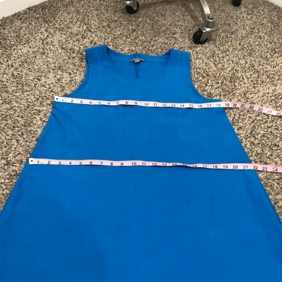 COS Shift Dress Size Medium Cyan Blue Stretch Cotton Blend - Picture 8 of 9